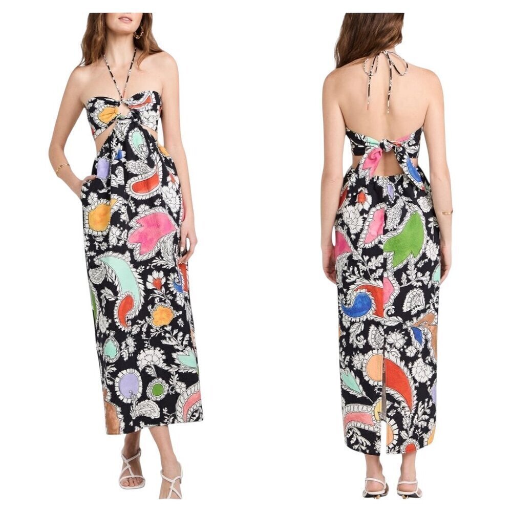 Mara Hoffman Laila Paisley Maxi Dress XS NWT Organic Cotton Boho Resortwear